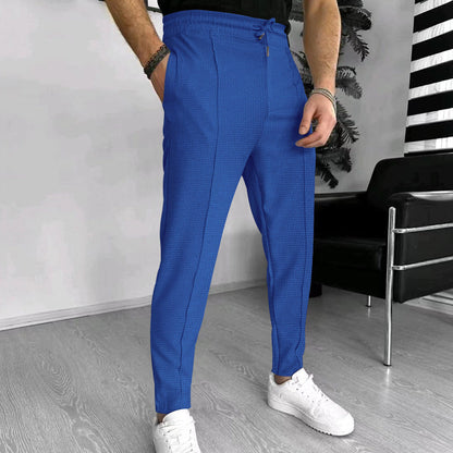 Waffle pattern sweatpants piece for men | Lucas -4