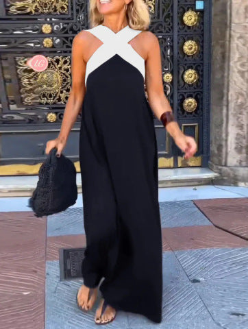 Elegant crossed-cut everyday dress for women | Delphine -8