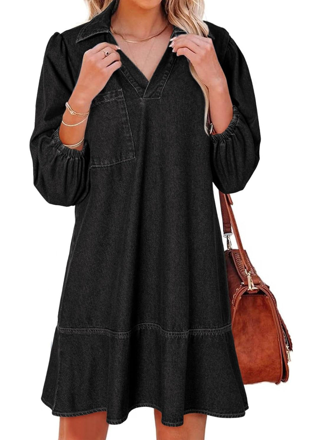 V-neck babydoll dress for women | Amaia