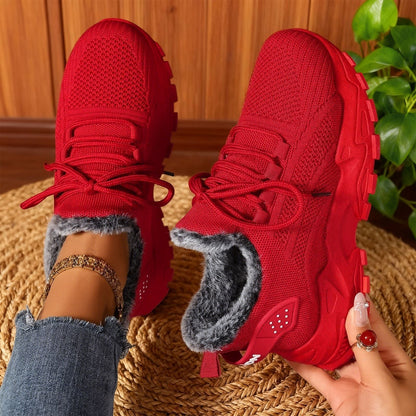 Casual fleece lace-up lightweight everyday trainers for women | Brydee -2