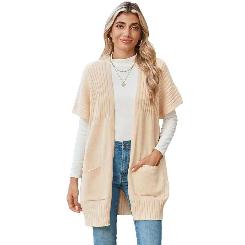 Lightweight open-front knit everyday cardigan for women | Cassava -3