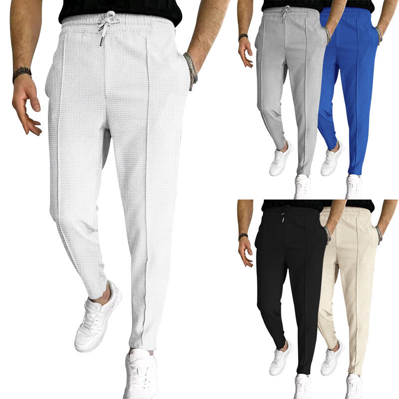 Waffle pattern sweatpants piece for men | Lucas -1
