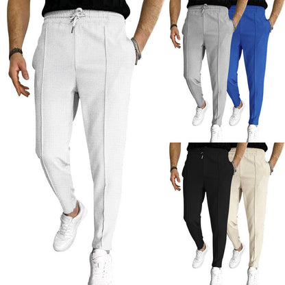 Waffle pattern sweatpants piece for men | Lucas -1