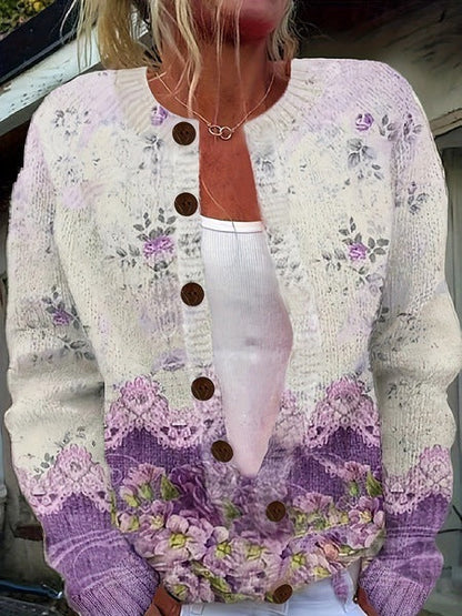 Floral open-front cardigan for women | Mirelle -3
