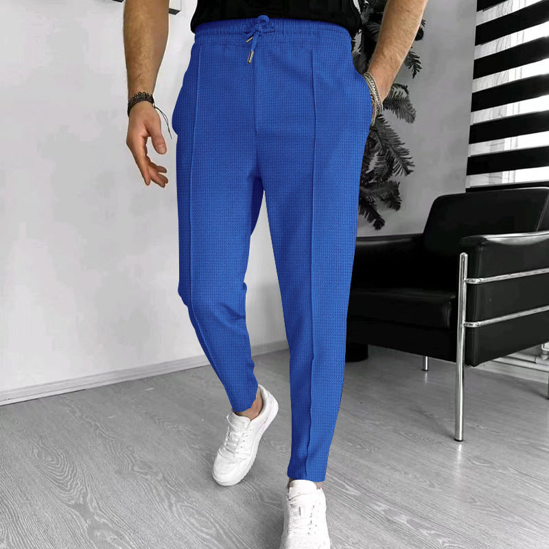 Waffle pattern sweatpants piece for men | Lucas -3