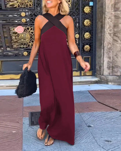 Elegant crossover-cut everyday dress for women | Miranda -9