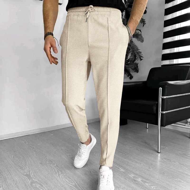 Waffle pattern sweatpants piece for men | Lucas -9