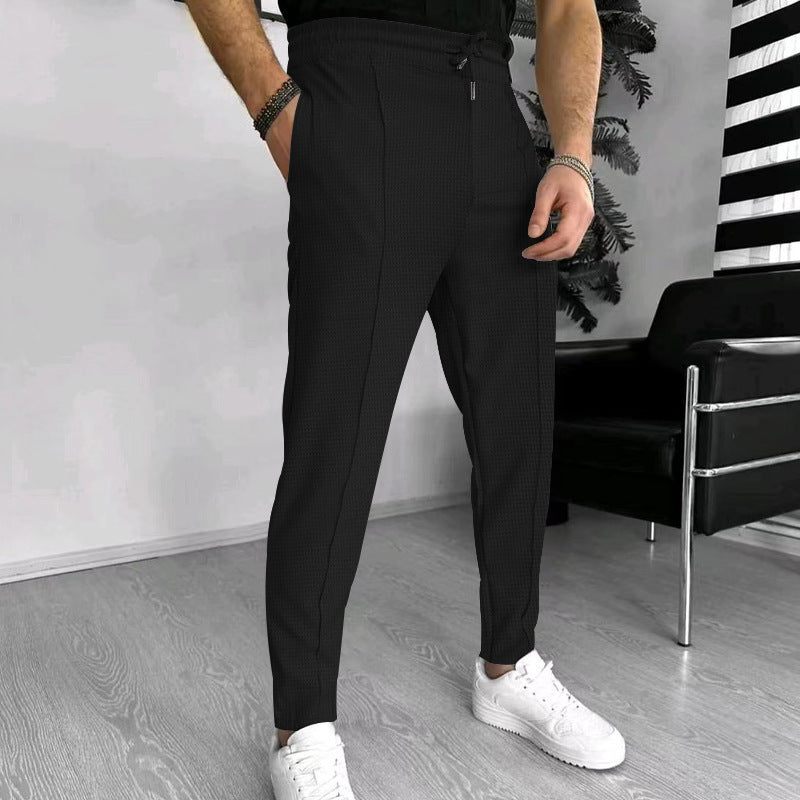 Waffle pattern sweatpants piece for men | Lucas -6