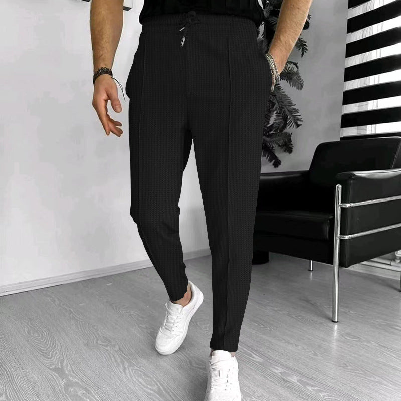 Waffle pattern sweatpants piece for men | Lucas -5