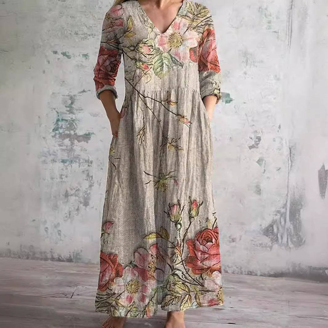 Dearyn V-neck summer dress for women -1