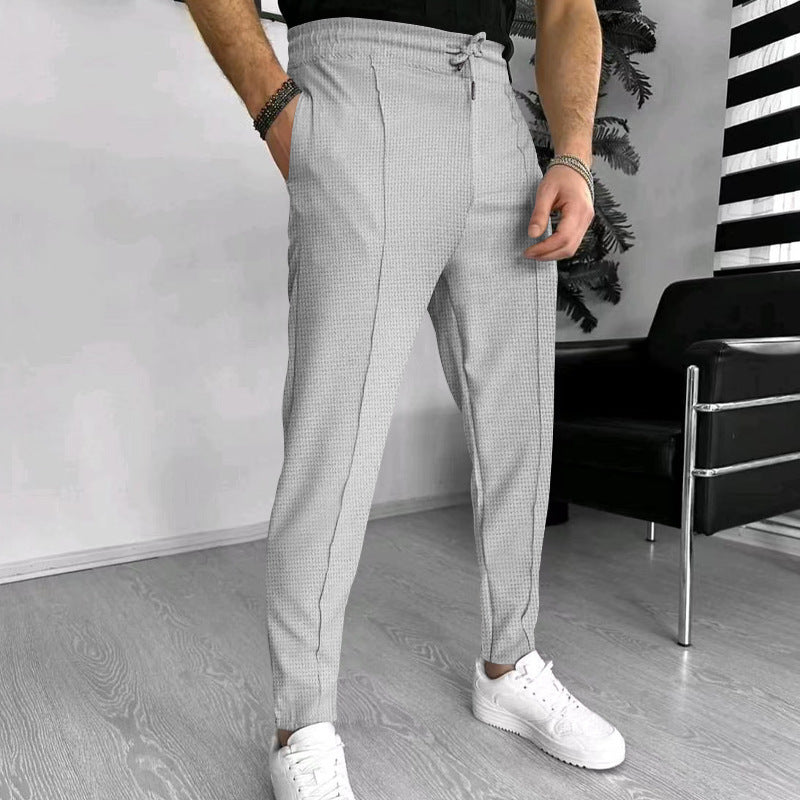 Waffle pattern sweatpants piece for men | Lucas -8