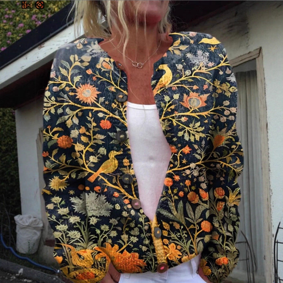 Floral open-front cardigan for women | Mirelle -5