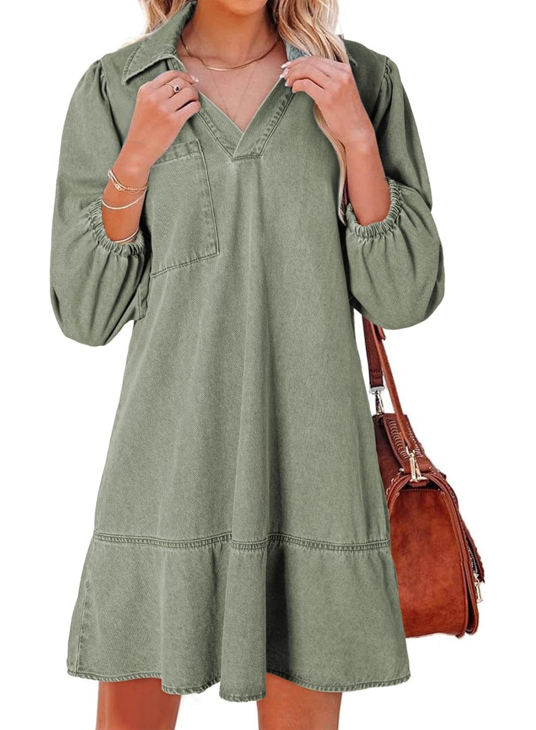 V-neck babydoll dress for women | Amaia