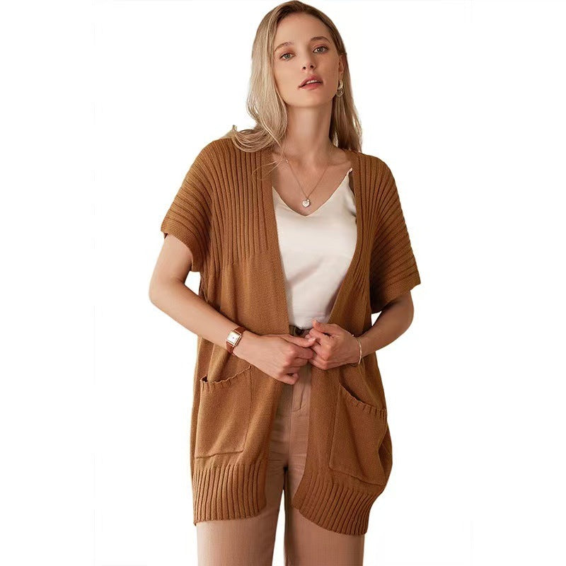 Lightweight open-front knit everyday cardigan for women | Cassava -5