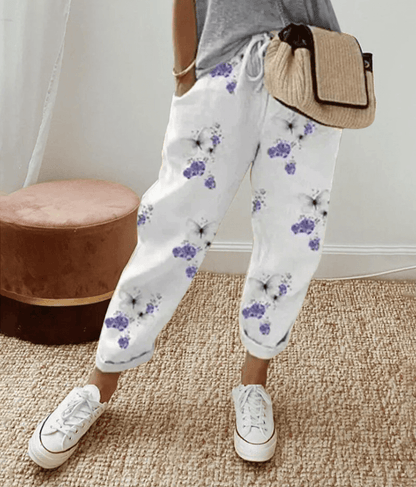 Luxury cotton-linen trousers for women | Anita -4