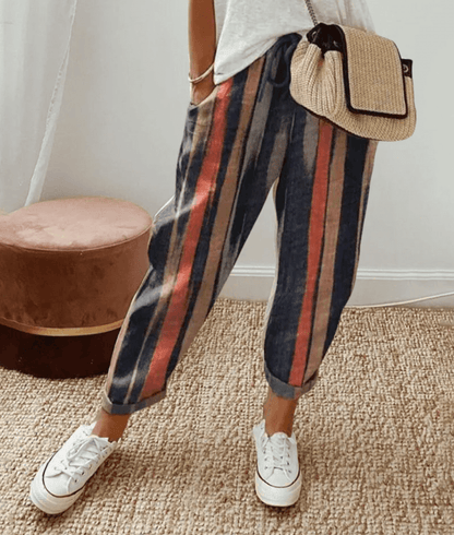 Luxury cotton-linen trousers for women | Anita -3