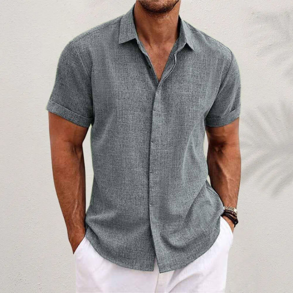 Linen short-sleeved shirt for men | Giancarlo -5