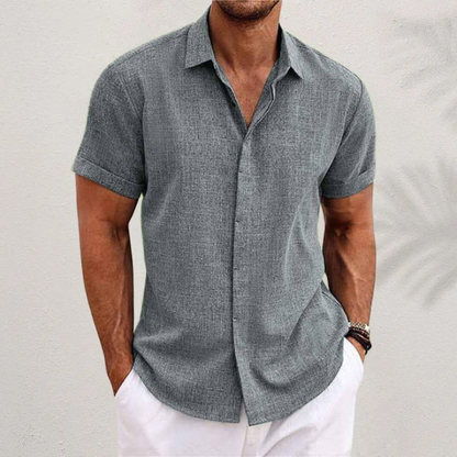Linen short-sleeved shirt for men | Giancarlo -5