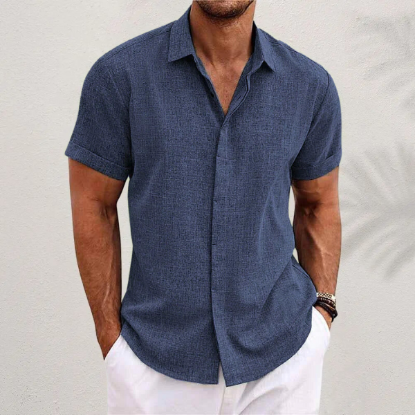 Linen short-sleeved shirt for men | Giancarlo -1