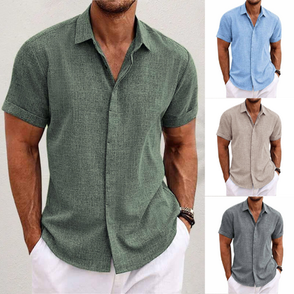 Linen short-sleeved shirt for men | Giancarlo -10