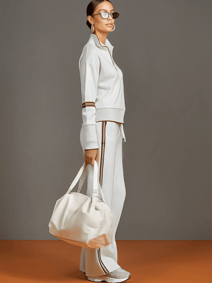 Sport-luxe half-zip co-ord set for women | Zerina -3
