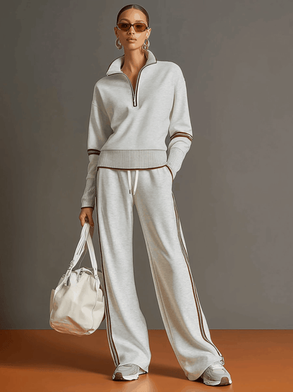 Sport-luxe half-zip co-ord set for women | Zerina -2
