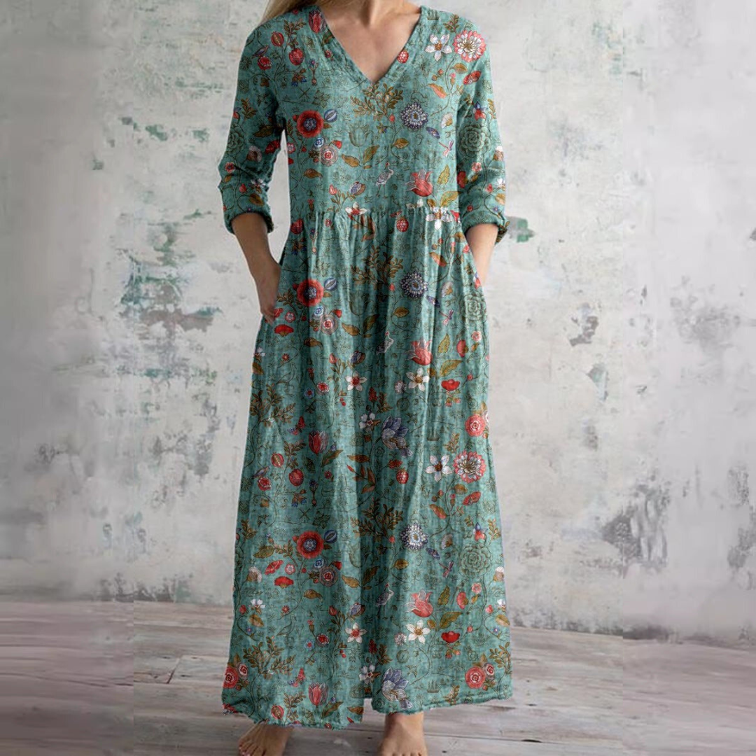 Dearyn V-neck summer dress for women -7
