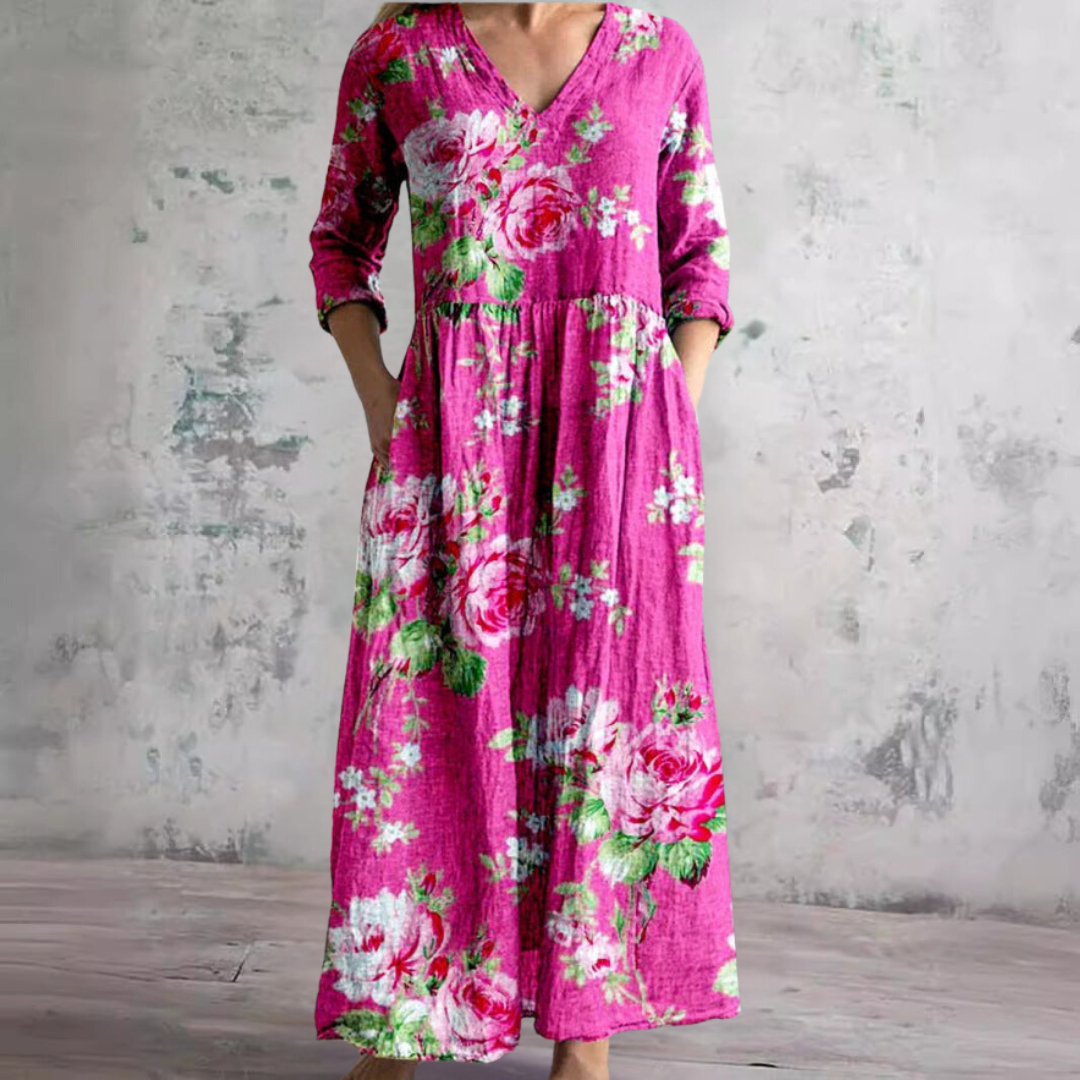 Dearyn V-neck summer dress for women -6