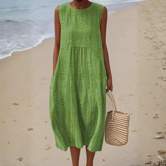 Sleeveless dress with side pockets for women | Camillea