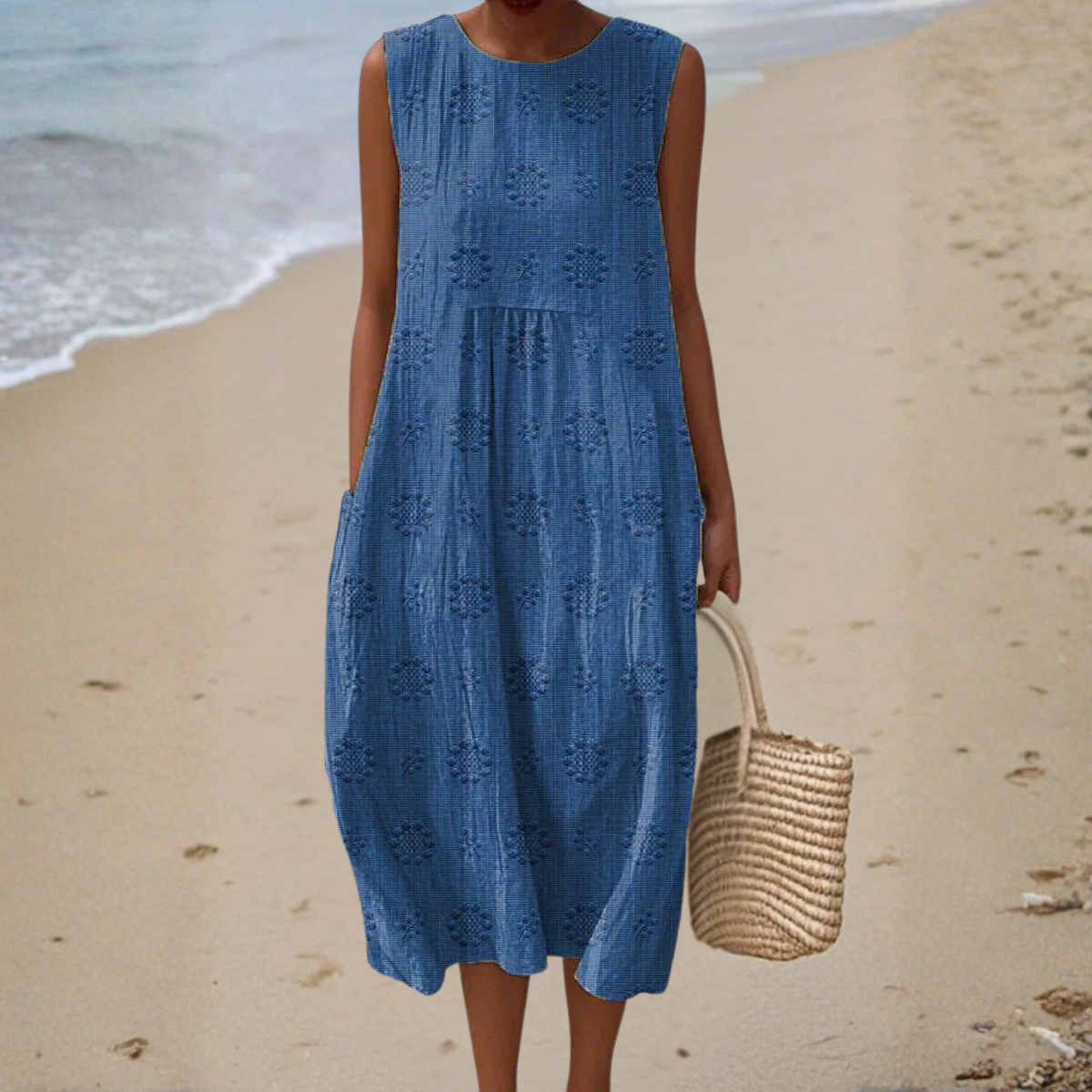 Sleeveless dress with side pockets for women | Camillea