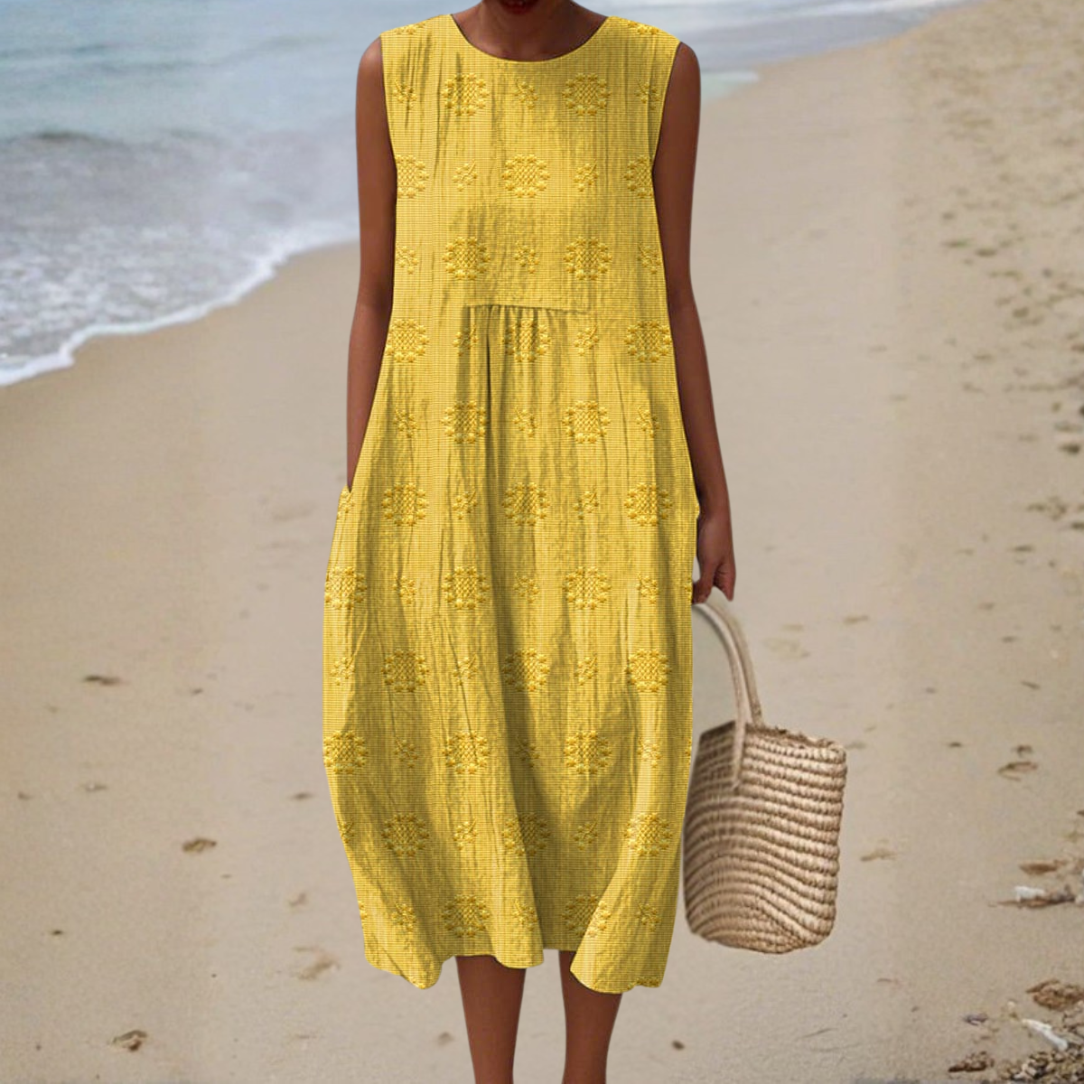 Sleeveless dress with side pockets for women | Camillea