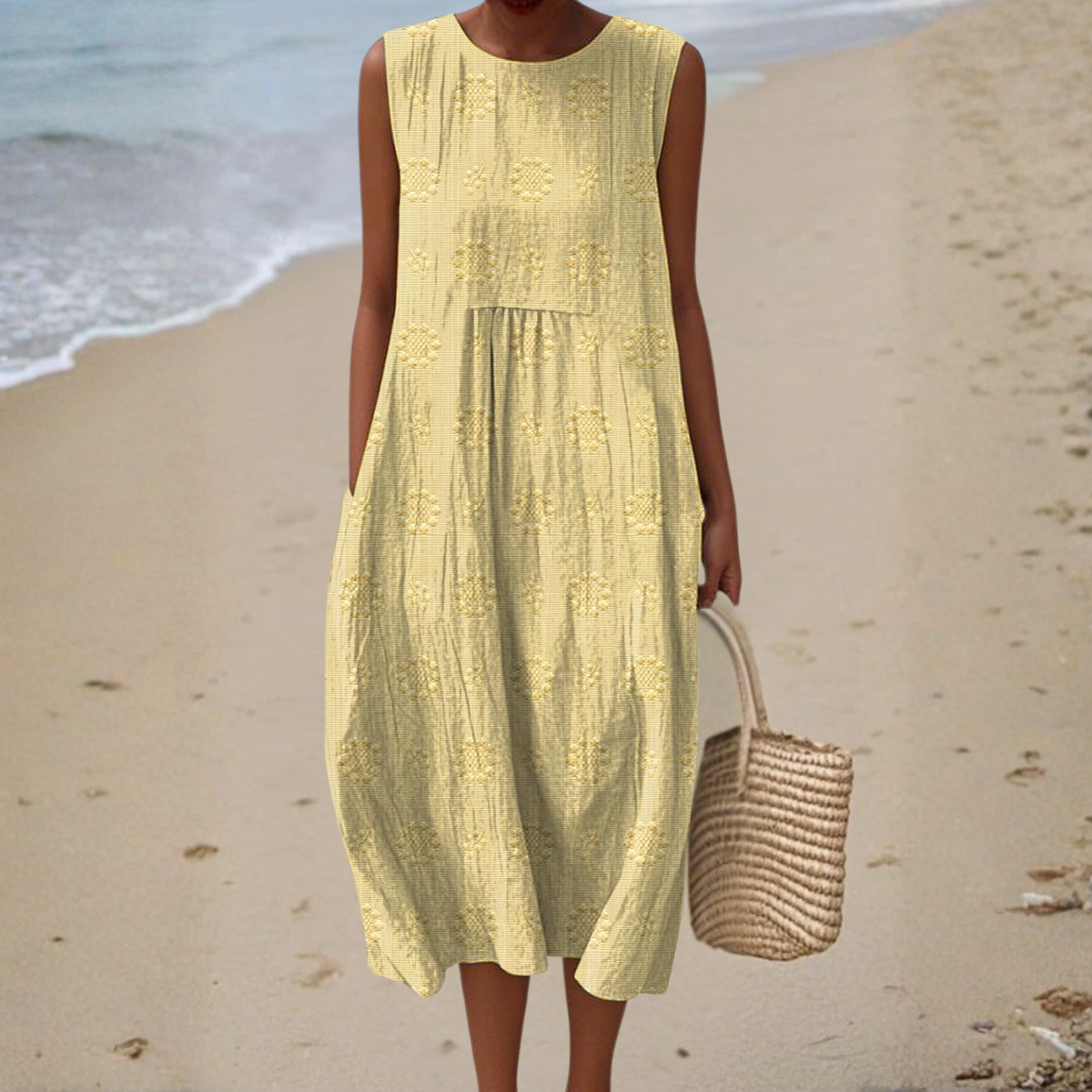 Sleeveless dress with side pockets for women | Camillea