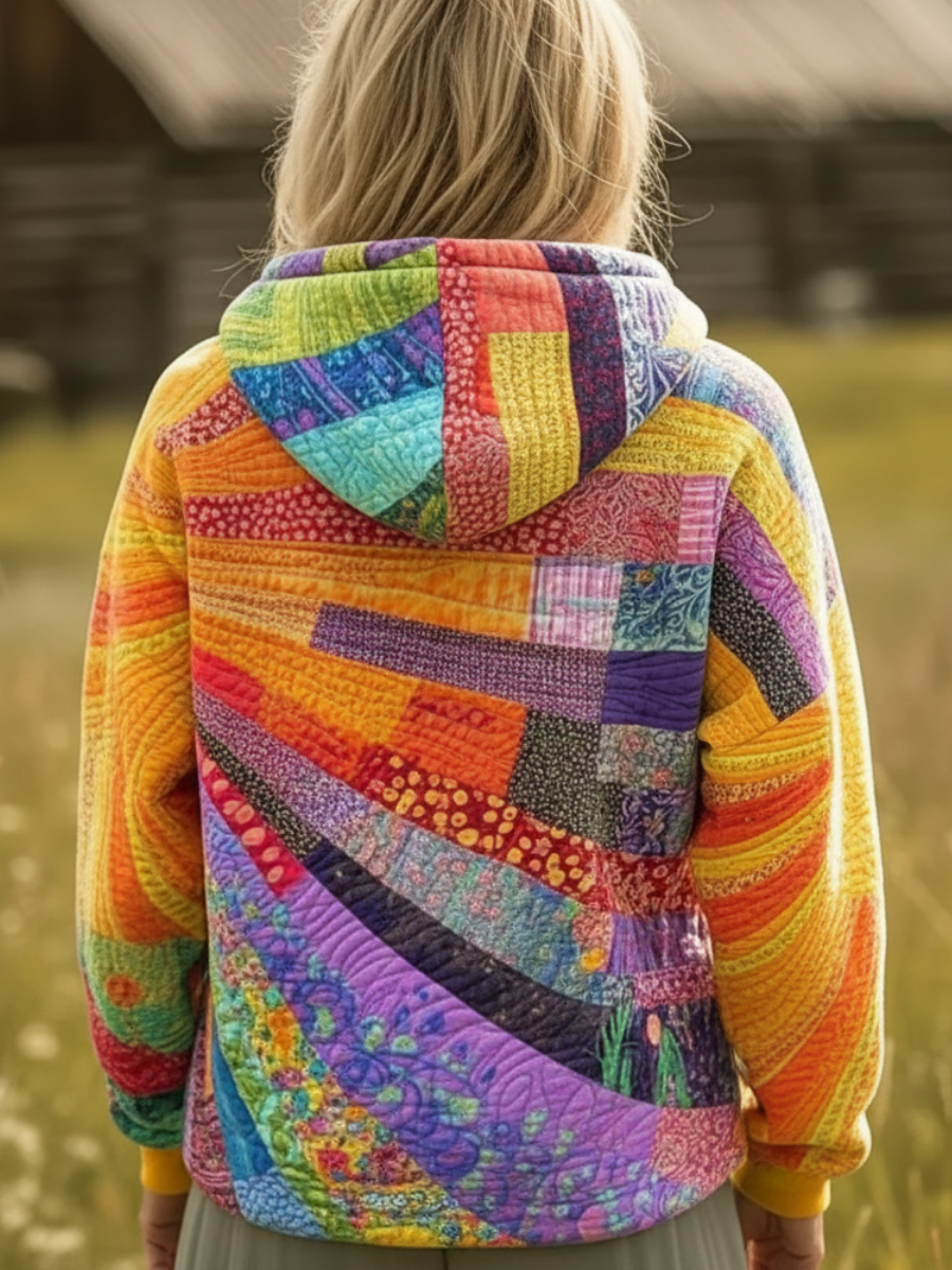 Comfortable hoodie with patchwork-inspired design for women | Klyra