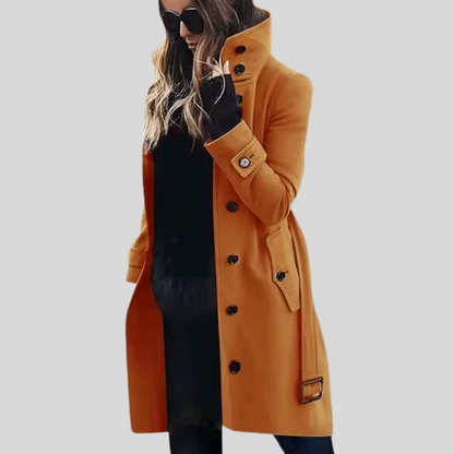 Aurelle Tiphaine long high-collar coat for women
