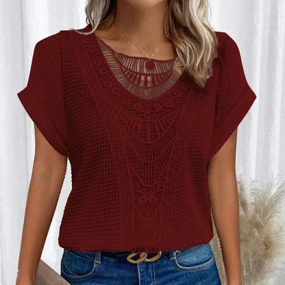 Elegant Ibiza-style relaxed top for women | Simone -7