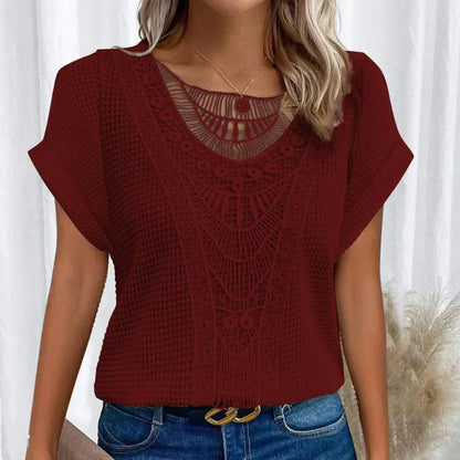 Elegant crochet lace blouse for women | Amara -9