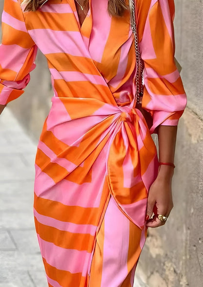 Printed waist-cinching shirt dress for women | Olivia