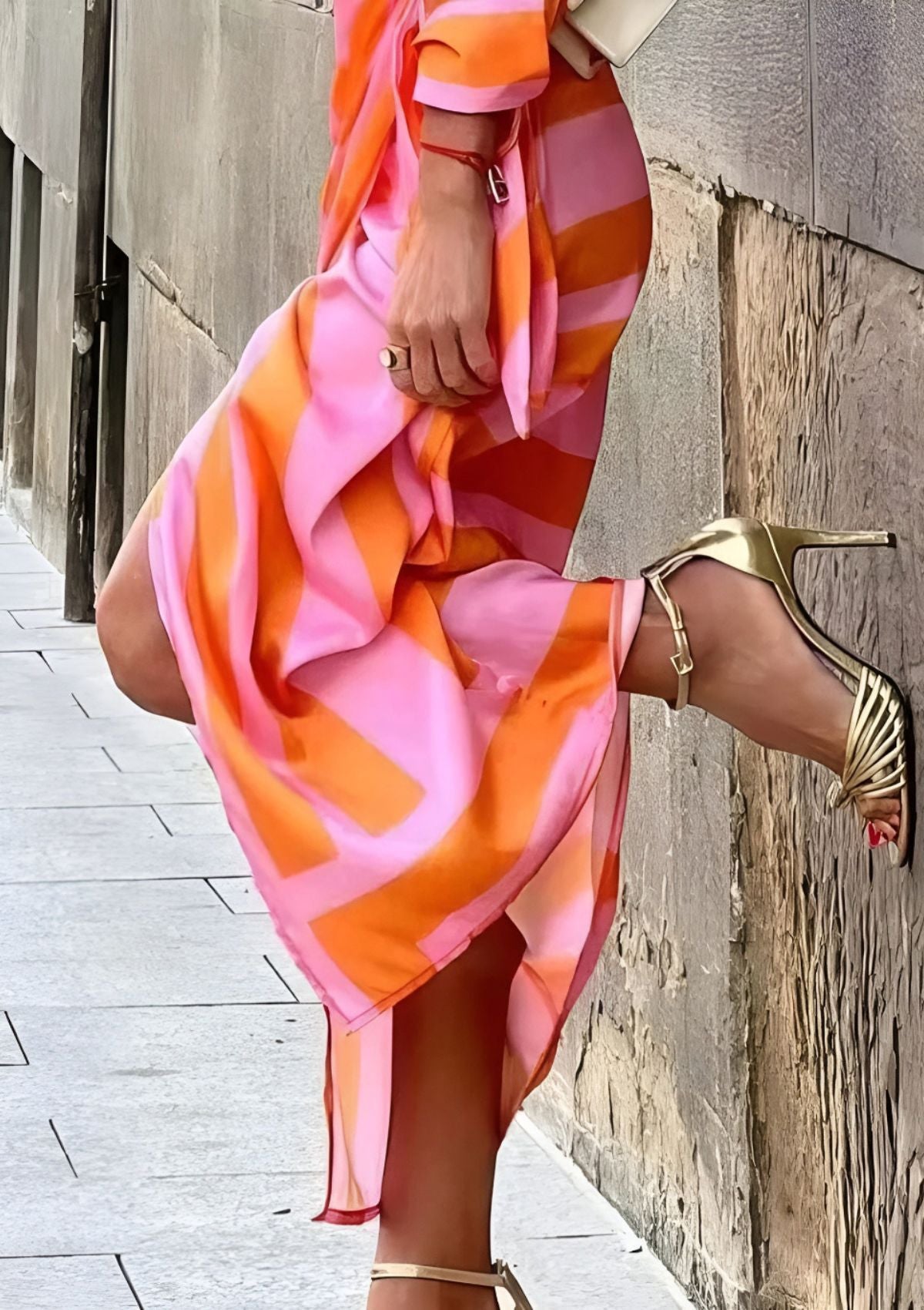 Printed waist-cinching shirt dress for women | Olivia