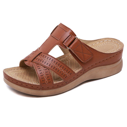 Orthopedic arch support vegan leather sandals for women -3