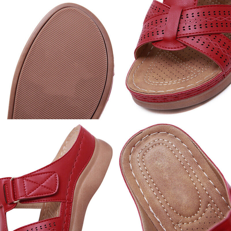 Orthopedic arch support vegan leather sandals for women -6