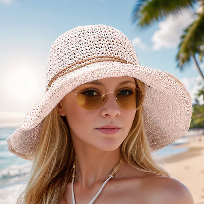 Aurelle Phoebe wide-brim folding sun hat for women