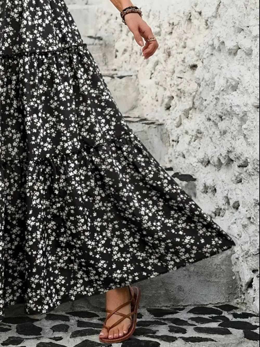 Tiered floral summer maxi for women -6