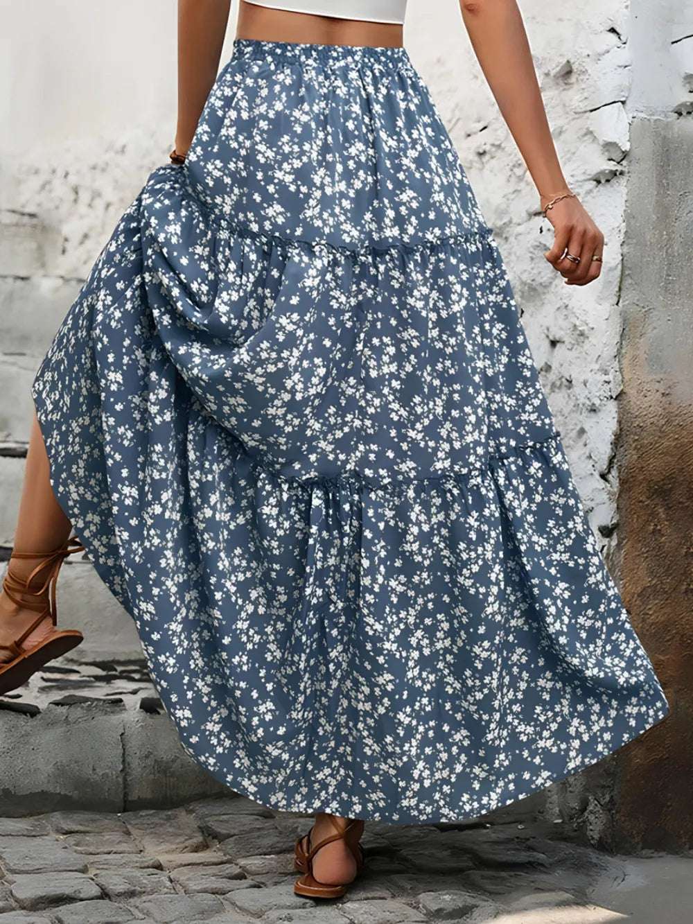 Tiered floral summer maxi for women -3