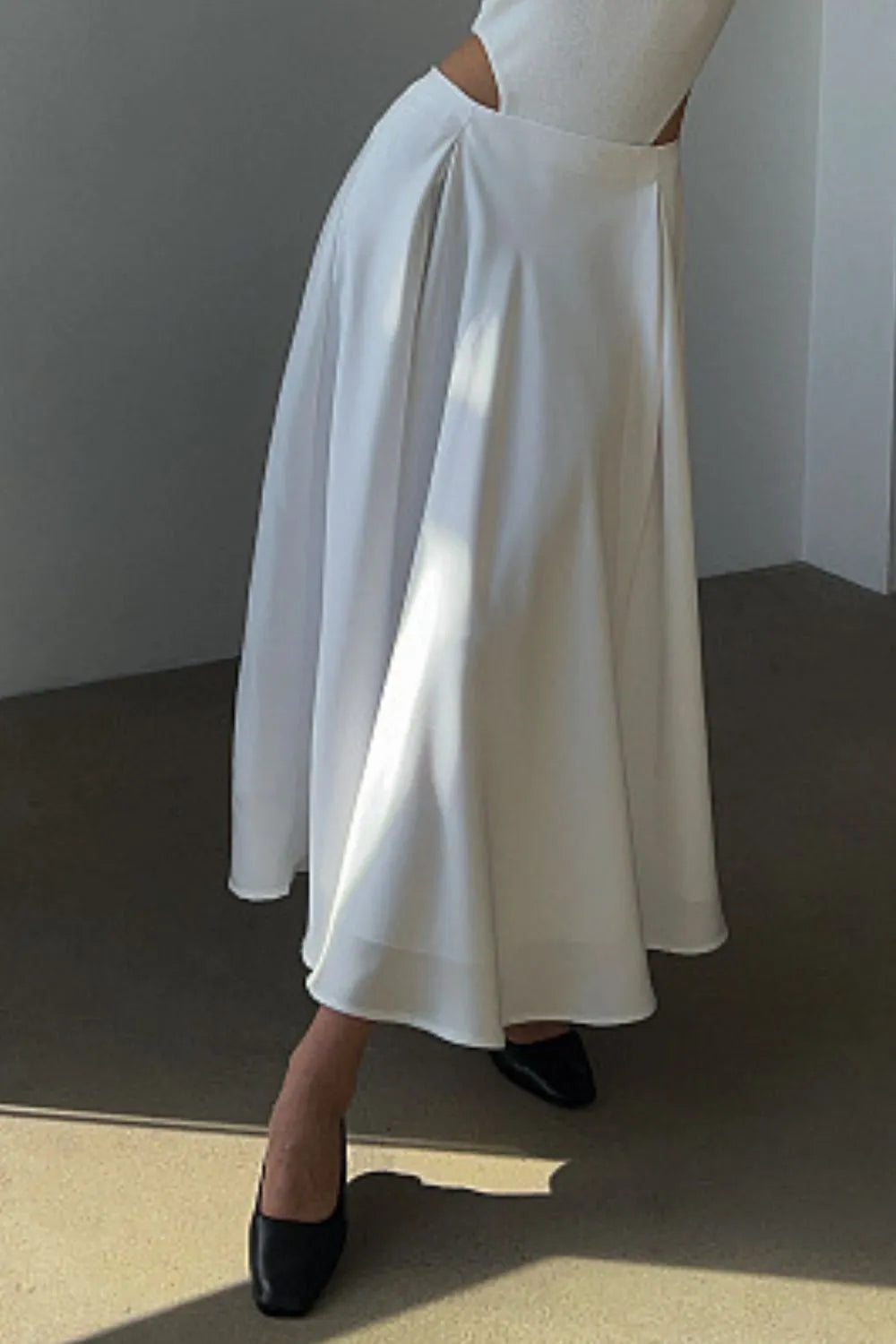 Satin maxi skirt for women -6