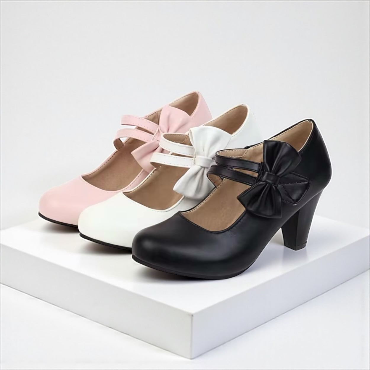 Classic bow-detail elegant heels for women | Bella -16