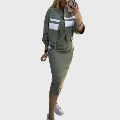 Sporty mid-length two-piece set for women | Liora -1