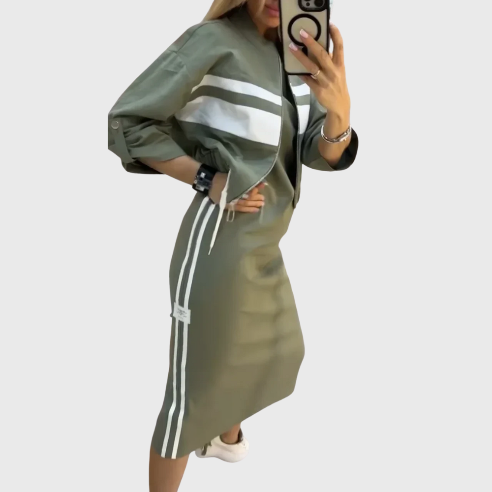 Sporty mid-length two-piece set for women | Liora -2