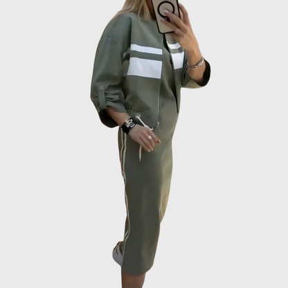 Sporty mid-length two-piece set for women | Liora -3