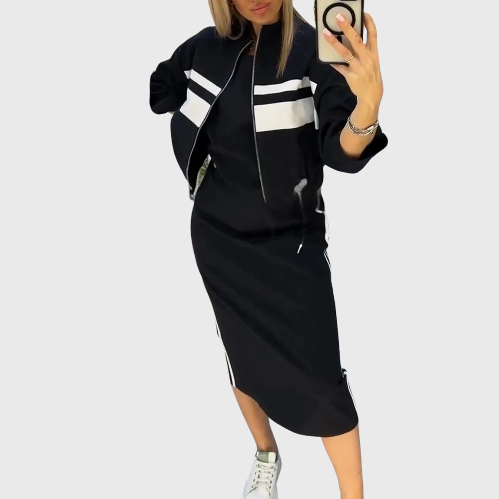 Sporty mid-length two-piece set for women | Liora -5
