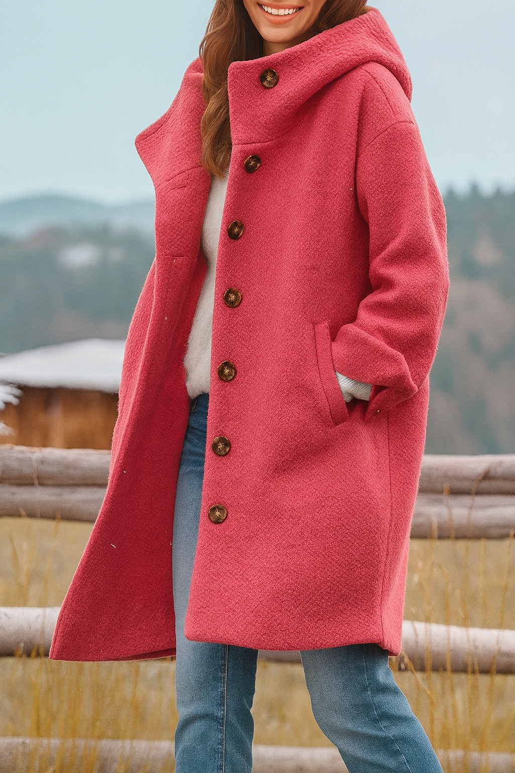 Coat casual elegant for women | Mi-Cuisse -2